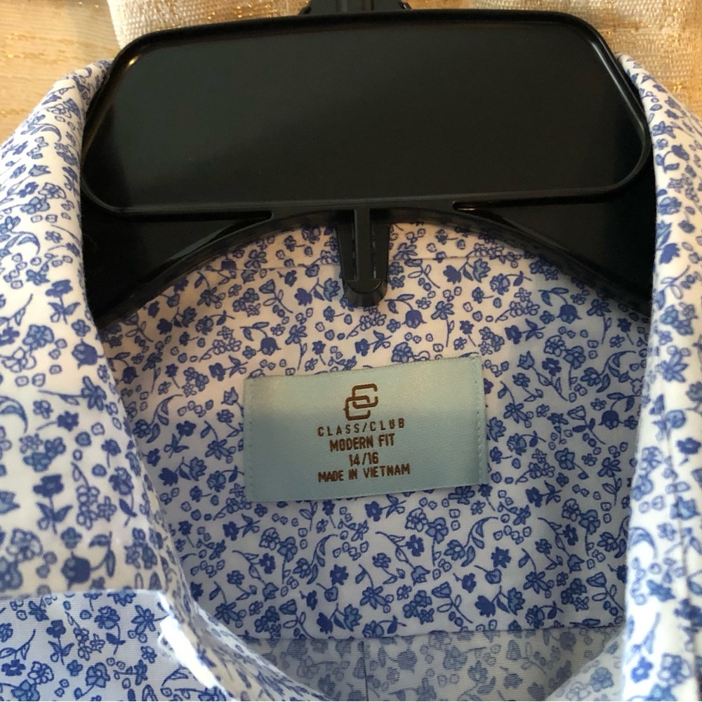 Class Club Boy’s Blue Floral Shirt 14/16